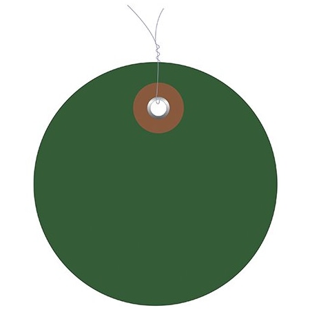 Bsc Preferred 3'' Green Plastic Circle Tags - Pre-Wired, 100PK BUY00021602